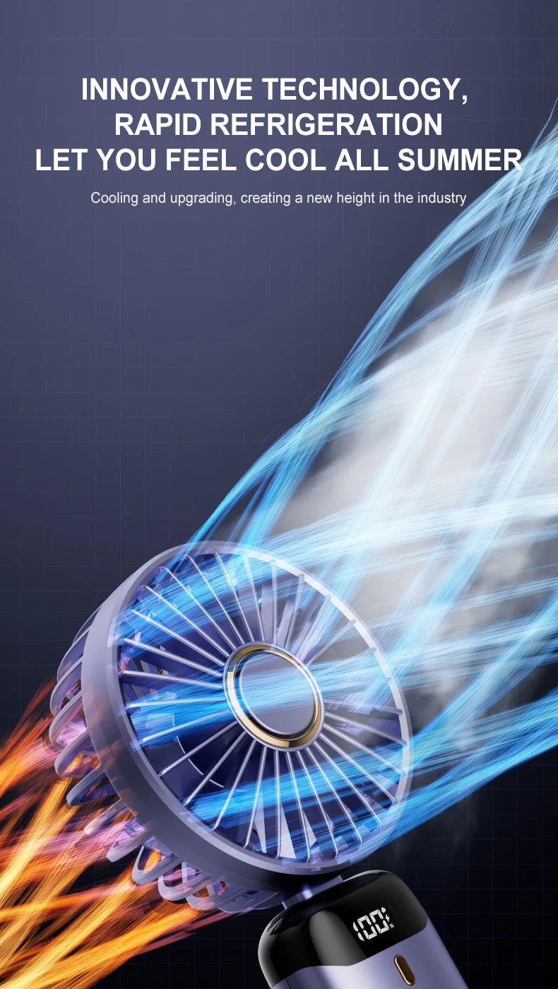 Faltbarer USB-Handventilator mit Display